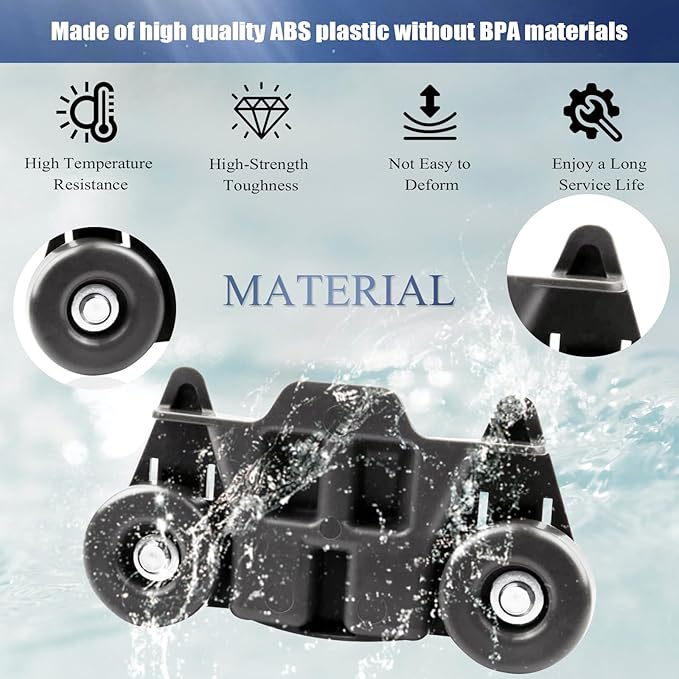Dishwasher Wheels Lower Rack Upgraded Compatible for Whirlpool/Kenmore/Maytag/Kitchenaid. Replace Dishwasher Rack Wheels Parts of W10195416,W10579095A,PS11722152,W10195420,W10311123B,AP5983730(4PACK)