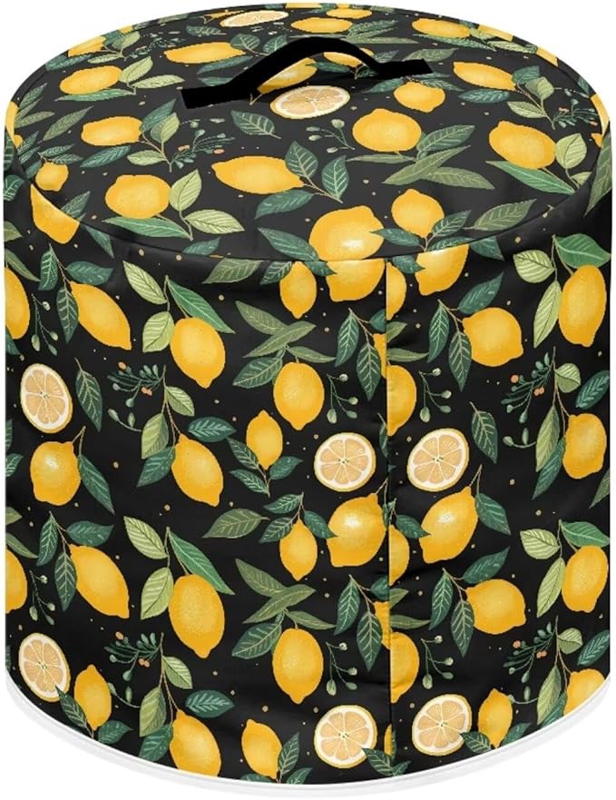 Lemon Print Air Fryer Cover Washable Pressure Cooker Dust Cover for 8 Qt Small Kitchen Appliance Cover with Top Handle Dust Protection Bread Cover for Home Decoration