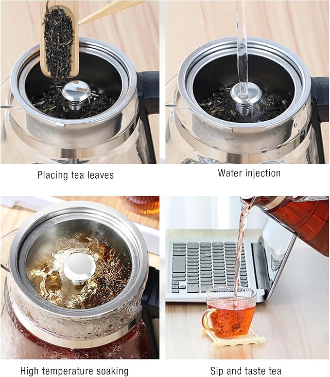 Glass Electric Tea Kettle, Unique Steam Spraying Function, Premium Heat Preservation for Brewing Tea