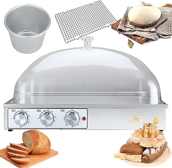 Electric Dough Proofer, Large Capacity Bread Proofing Box, Adjustable Humidity Temperature, 0-120min Timer, Ideal for Fermentation and Baking
