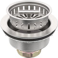 BOTEMY B9171 Kitchen Sink Drain 3 1/2 Inch Kitchen Sink Drain Strainer Assmebly Kit Stainless Steel Sink Strainer Basket/Drain Stopper for 3.5'' Standard American Drain Hole (Polished)