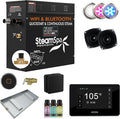 SteamSpa Steam System 4.5kW Steam Shower Generator with Bluetooth Wifi, Quickstart Continous Steam, Advanced Touch Pad Screen, Chroma Lights, Drain Pan and Auto Drain Black RVBS450BK-A