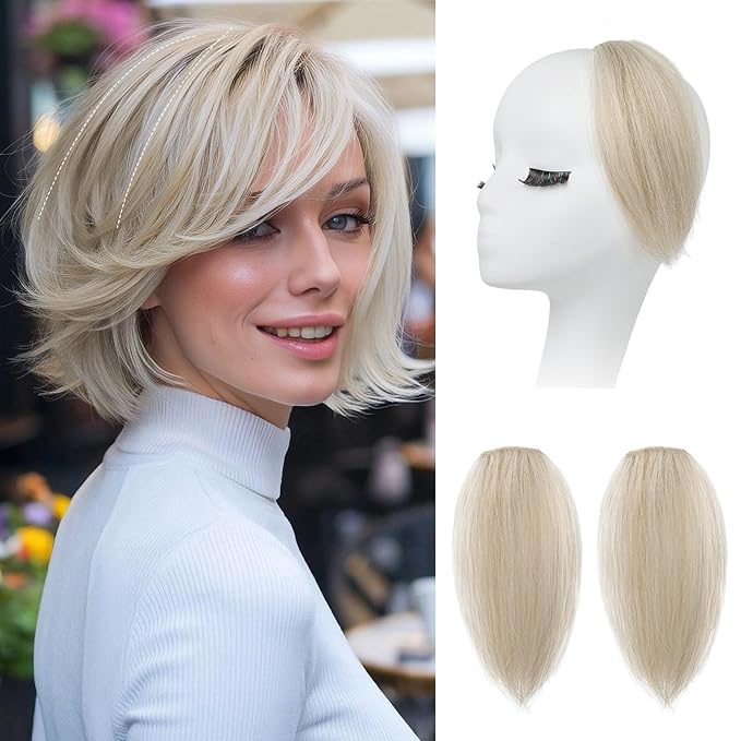 REECHO Clip in Hair Volumizer, Short Thick Clip in Hairpieces Adding Extra Hair Volume Extensions for Women with Thin Fine (Pearl Ash Blonde, 8 Inch(Pack of 2))