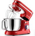 HOWORK Electric Stand Mixer,10+p Speeds Kitchen Mixer With 6.5QT Stainless Steel Bowl,Dough Hook, Wire Whip & Beater,for Most Home Cooks (Red)