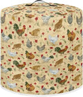 Dust Cover with Pocket for 6 Quart Rice Cooker and Air Fryer, Round Protective Dust-Proof Stain Resistant Electric Appliance Cover Easy to Clean, Chicken