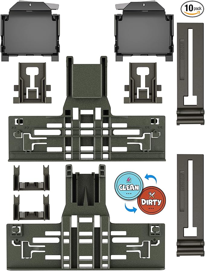 Upgraded WPW10546503 W10546503 Dishwasher Upper Rack Adjuster Assembly & W10195372/3 Dishrack Adjuster Housing for Kitchenaid Dishwasher Parts KDTE334GPS0 KDFE104HPS0 Top Rack Adjuster, 10Packs