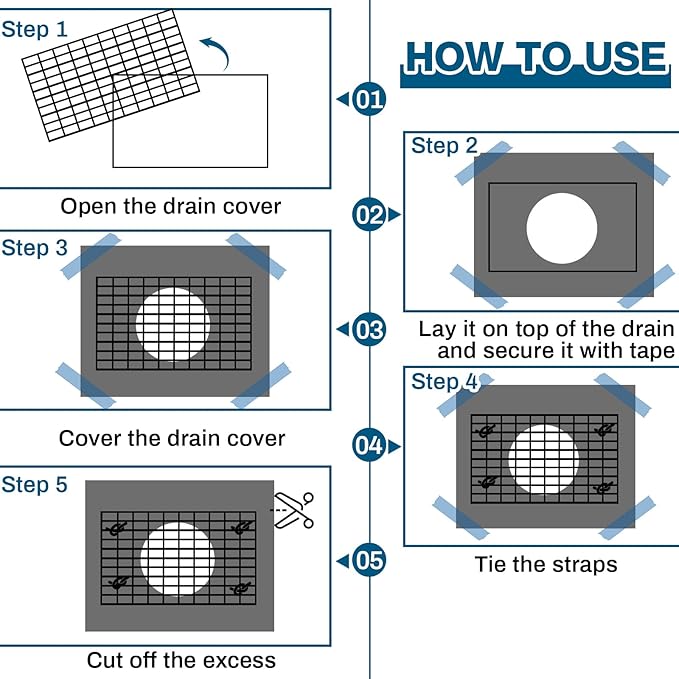 VIHOSE 2 Pack Storm Drain Filter 48" x 48" x 22" Catch Basin Insert Witches Hat Storm Drain Cover Oil and Sediment Guard with 4 Straps for Parking Lot Street Construction Site Industrial Plant