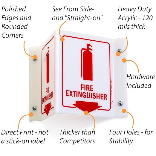 SmartSign "Fire Extinguisher" Projecting Sign | 5" x 6" Acrylic