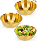 3-Piece Stainless Steel Golden Mixing Bowls (8.26") Metal Bowl with Measurement Marks, Dishwasher Safe & Stackable - Perfect for Baking, Salad Making, Meal Prep