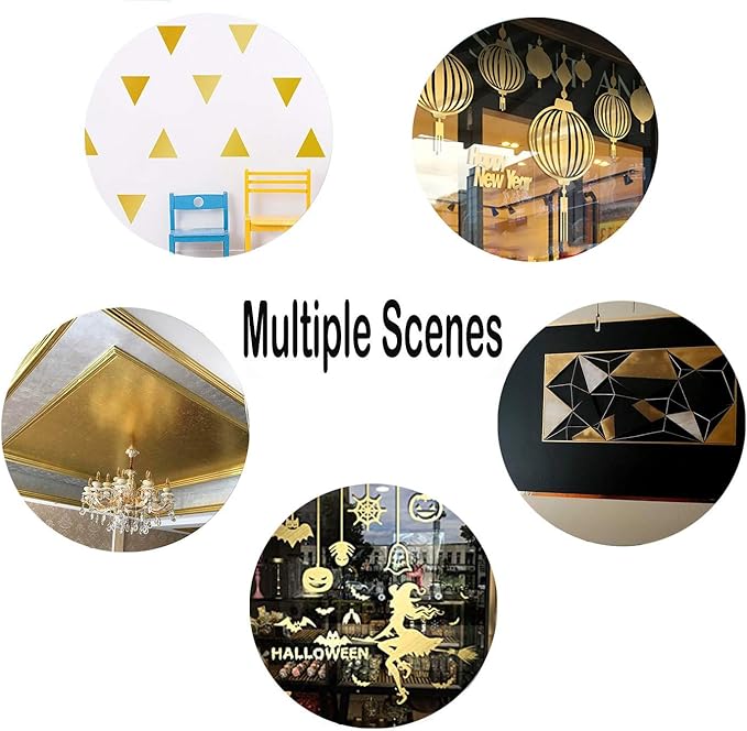 Hopepak Gold Contact Paper Peel and Stick Metallic Self Adhesive Removable Wallpaper Waterproof Vinyl Roll for Furniture Shelf Liner Kitchen Appliances DIY Decor 17.3''x118''