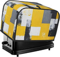 2 Slice Toaster Cover for Kitchen Yellow White Modern Art Waterproof and Dustproof Toaster Dust Cover with Side Pockets Decorative Universal Cover for Wide Slot Toasters and Small Appliances
