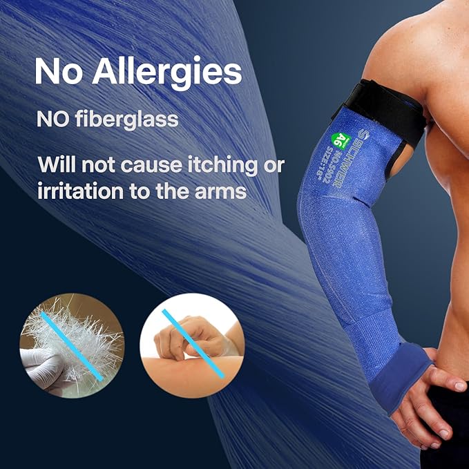 Schwer 2 Pairs AIR-SKIN ANSI A6 Cut Resistant Arm Sleeves for Men & Women S902, Non-PFAS Arm Protectors for High Risk Work, Arm Protectors for Thin Skin, Gardening Sleeves for Farming