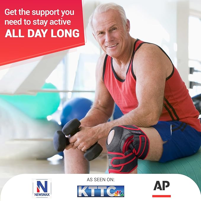 DR. BRACE ELITE Knee Brace with Side Stabilizers & Patella Gel Pads for Maximum Knee Pain Support and knee recovery for men and women-Please Check How To Size Video (Sunrise, XX-Large)