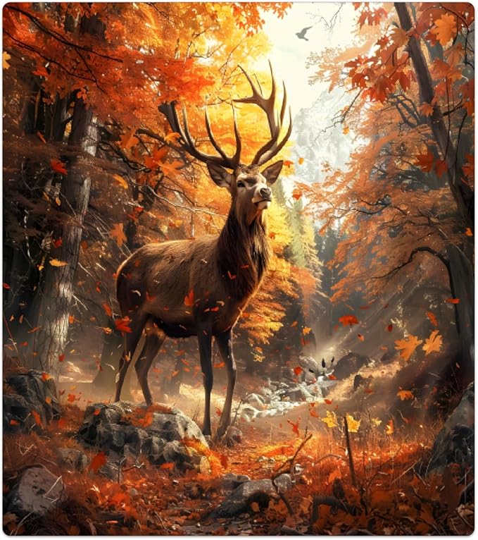 Dishwasher Magnet Cover Front Dishwasher Cover Decoration Reusable Magnetic Door Cover Panel Decal Home Appliances Stickers Kitchen Refrigerator Fridge Autumn Forest Deer 23"x26"