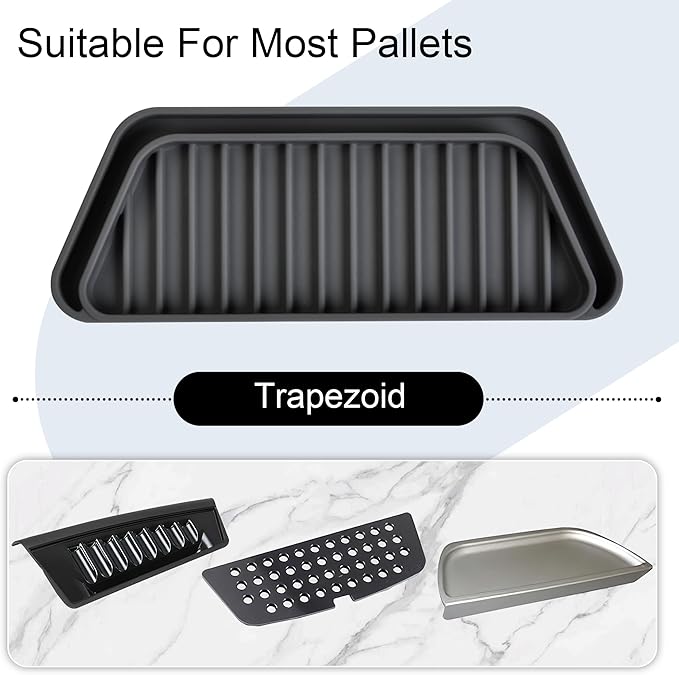 KindGa Refrigerator Drip Catcher Tray,Protector Ice and Water Dispenser Pan,Fridge Spills Water Pad Catch Basin for Drainage (Rectangular,Black)