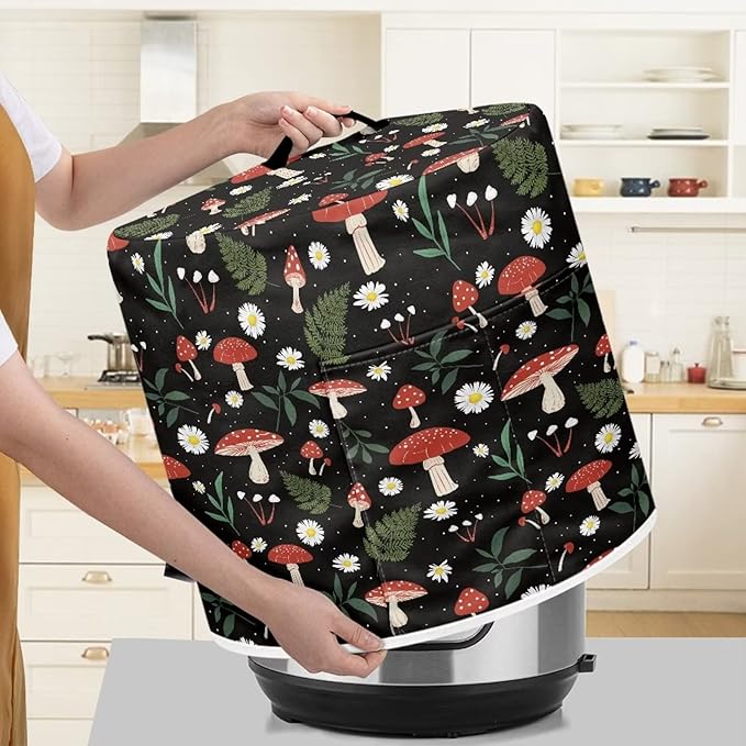 Mushroom Kitchen Decor Accessories Appliance Dust Cover for Electric Pressure Cooker/Air Fryer/Rice Cooker/Steamer/Toaster,Pressure Cooker Cover 6 qt