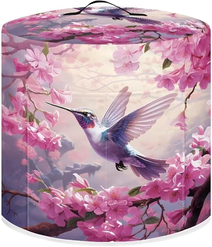 Flashideas Hummingbird Pressure Cooker Cover for Women Dust Protection Insulated Rice Cooker Cover with Easy to Clean Lining Dust Cover with Pockets for Instant Pot 6 Quart Appliance Cover