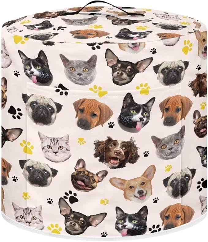 Cute Kitten Puppy Pressure Cooker Cover for 6 Quart Instant Pot Air Fryer Accessories Stain Storage Pockets Thanksgiving Holidays Decor Fryer Dust Covers