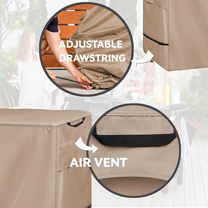 Outdoor Pizza Oven Table Cover - Heavy Duty Waterproof Cover for Ooni Large Table,Khaki