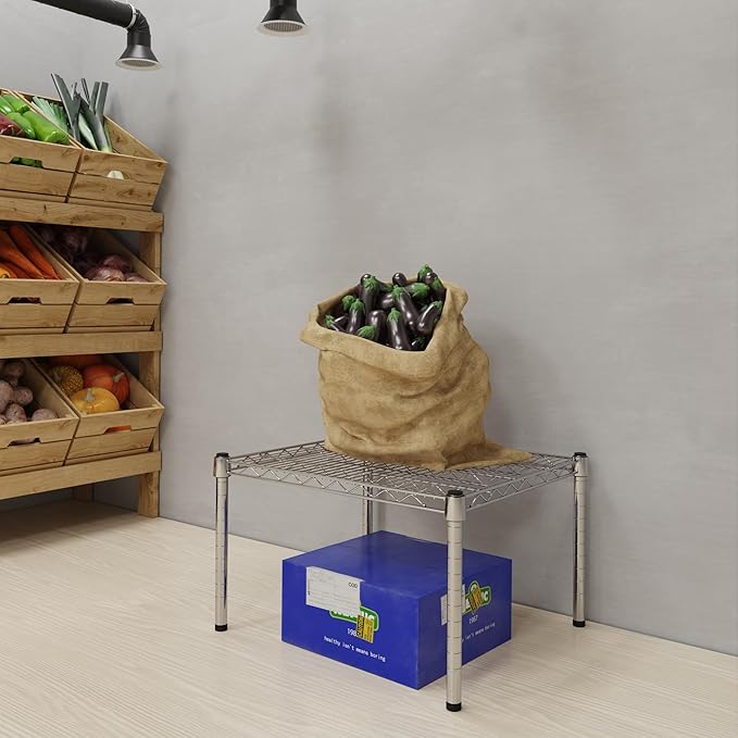 21''W x 24''L x 14''H Chrome Plated Wire Dunnage Rack | Off The Floor Storage