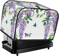 Toaster Cover 2 Slice Spring Purple Wisteria Butterfly Waterproof Appliance Cover with Hang Loop Bread Baker Toaster Cover for Kitchen