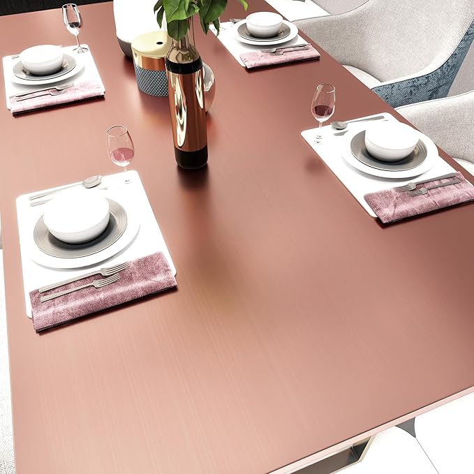 Rose Gold Metallic Contact Paper Peel and Stick Countertop Contact Paper Self-Adhesive Waterproof DIY Decor Wallpaper for Kitchen Backsplash Fridge and Cabinets 15.7"x80"