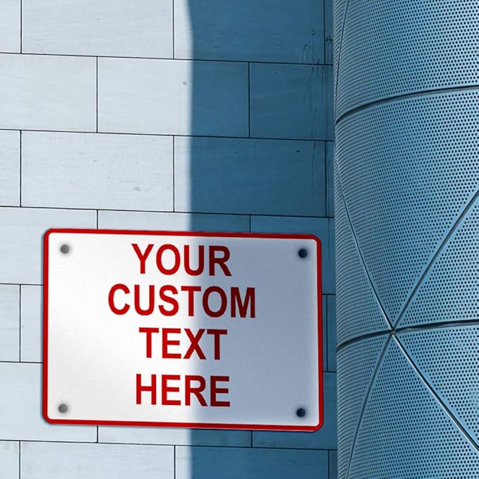 Aluminum Weatherproof Metal Sign Multiple Sizes Custom Personalized Text Here White Red Danger Horizontal Street Signs 24x18Inches