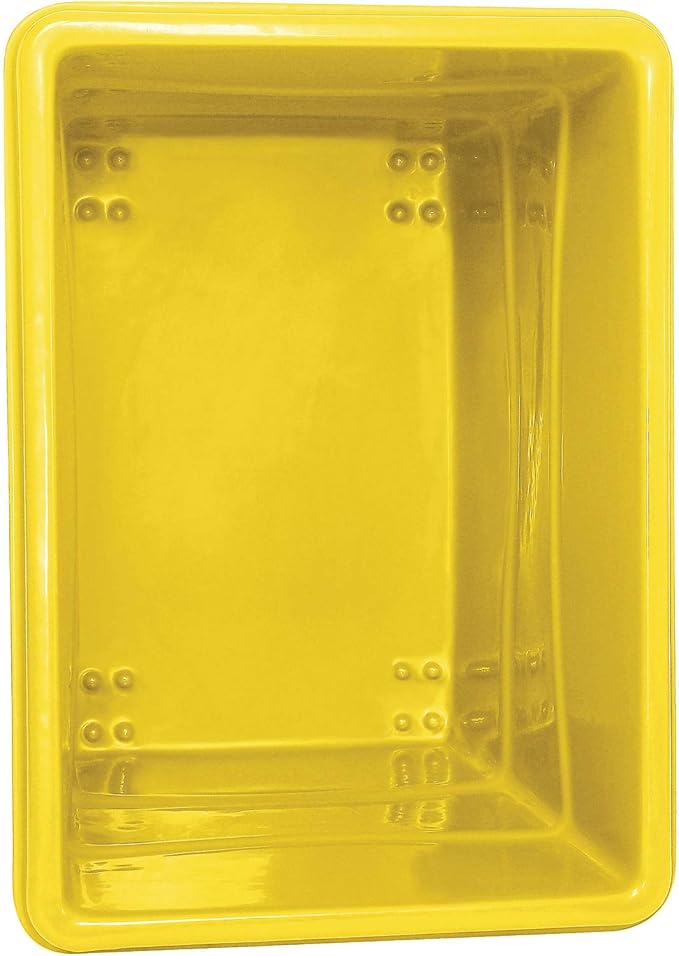 Global Industrial 16 Bushel Plastic Bulk Box Truck, Steel Chassis Base, 1000 lbs. Capacity, 4" Non-Maring Rubber Casters, Yellow, 42-3/5"L x 30" W x 35-3/5"H