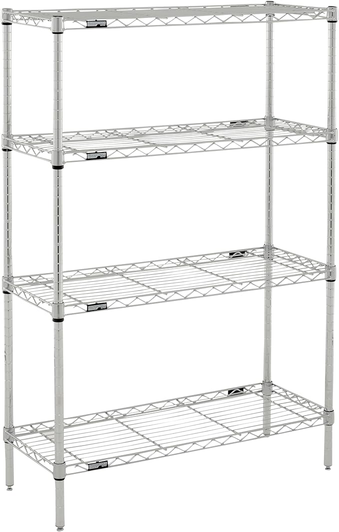 Metro Professional's Choice Commercial-Grade NSF Shelving Unit - Multipurpose Adjustable Wire Shelf for Home, Garage, Kitchen and More - 4 Shelves, 14" W x 36" L x 54" H - Chrome