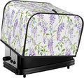 4 Slice Toaster Cover for Kitchen Lavender Flower Pattern Waterproof and Dustproof Toaster Dust Cover with Side Pockets Decorative Universal Cover for Wide Slot Toasters and Small Appliances