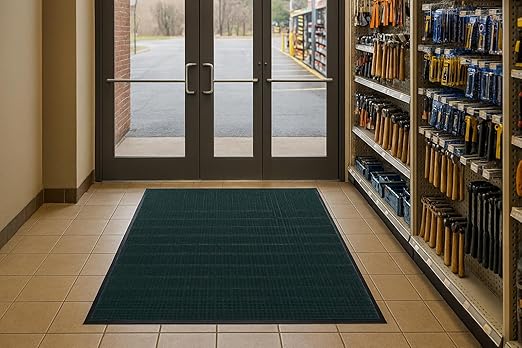 Guardian WaterGuard Indoor/Outdoor Wiper Scraper Floor Mat, Rubber/Nylon, 4'x6', Green