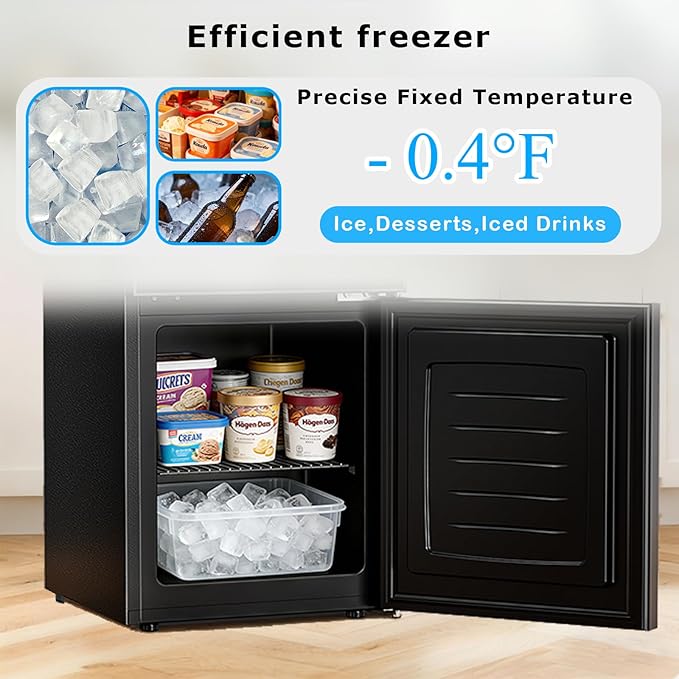 Antarctic Star 2.6 Cu. Ft. Mini Fridge with Freezer, Compact Refrigerator with Temperature Control, Reversible Door, LED Light, Energy Efficient for Home/Office/Bar/Bedroom