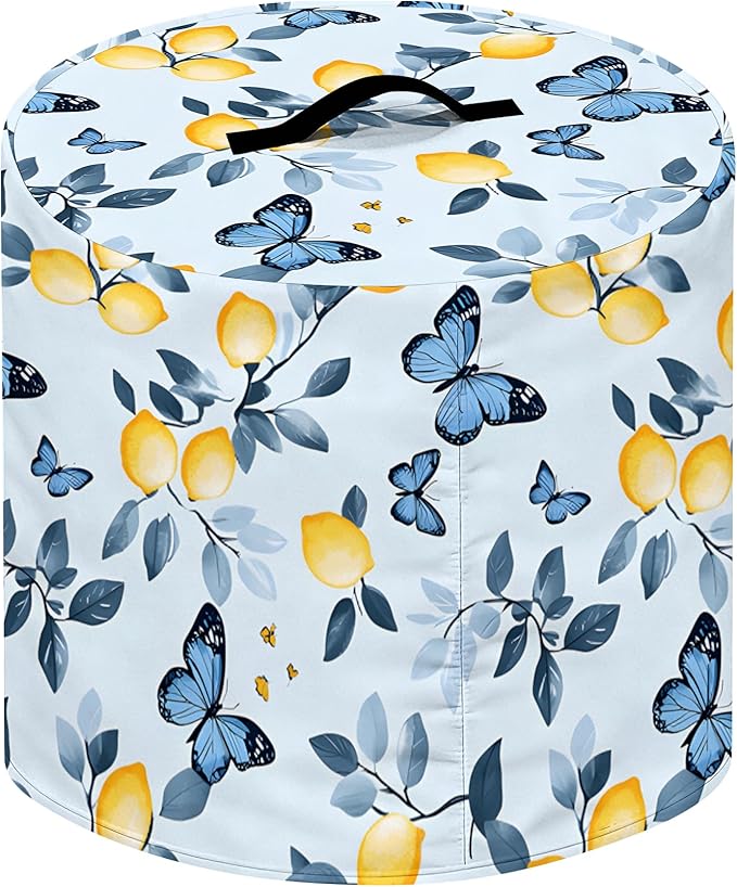 Kitchen Appliance Accessories Dust Cover for 3-6-8 Quart Instant Pot, Pressure Cooker, Air Fryer & Crock Pot,Decorative Appliance Cloth Cover with Top Handle & Storage Pockets (Blue, 3 Quart)