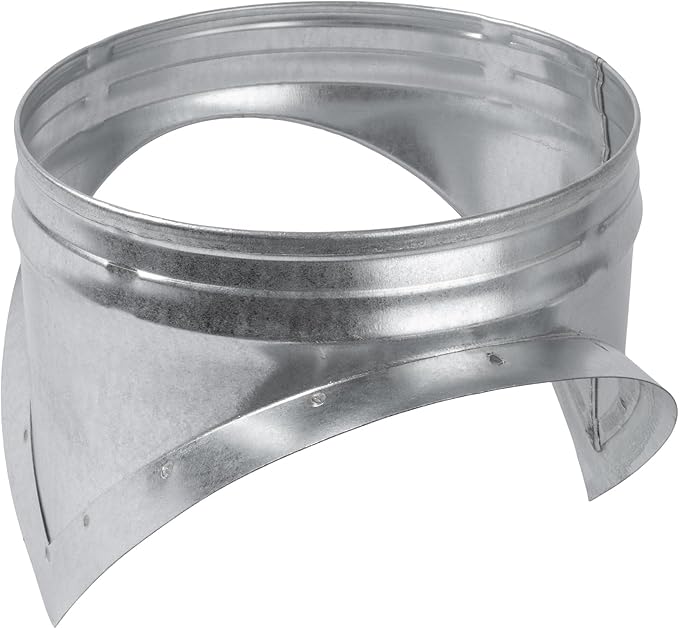 Galvanized Steel Saddle Takeoff – Round 90 Degree Splitter for 8” Duct with 8" Outlet Branch Connector - Range Hood Duct Adapter - Heavy Duty Supply/Exhaust Air Ventilation Duct Work Collar