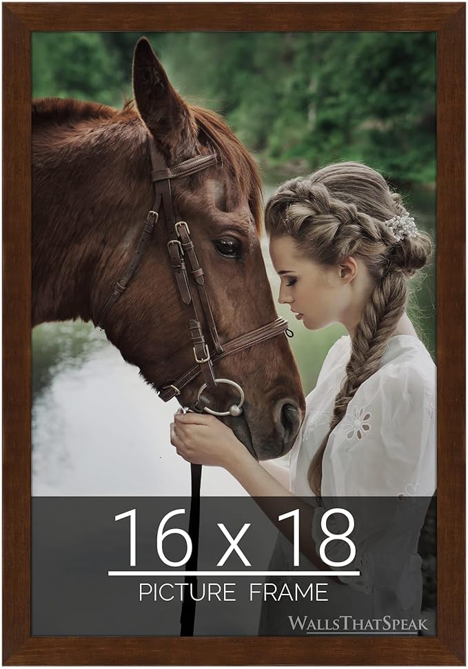 wallsthatspeak 16x18 Mocha Walnut Picture Frame for Puzzles Posters Photos or Artwork