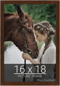 wallsthatspeak 16x18 Mocha Walnut Picture Frame for Puzzles Posters Photos or Artwork