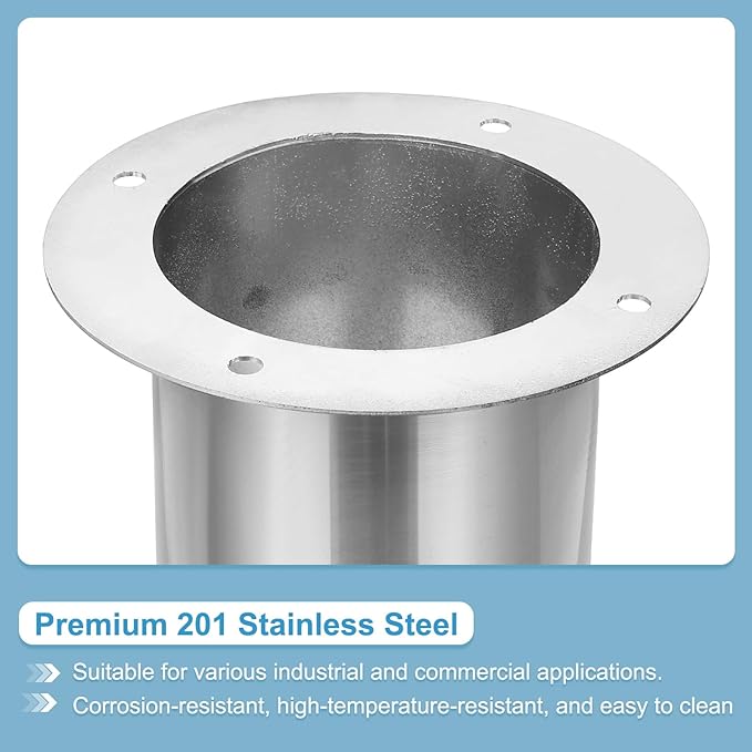PATIKIL 4.25" Duct Connector Flange, Straight Pipe Exhaust Flange Stainless Steel Pipe Hose Duct Collar for Heating Cooling Ventilation HVAC System