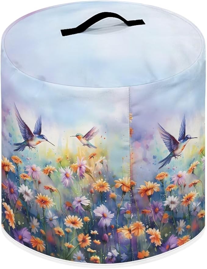 Dust Cover Compatible with 8 qt Electric Pressure Cooker Rice Cooker and Air Fryer Cover Keep Appliance Clean Home Decorations, Hummingbird Daisy Blue