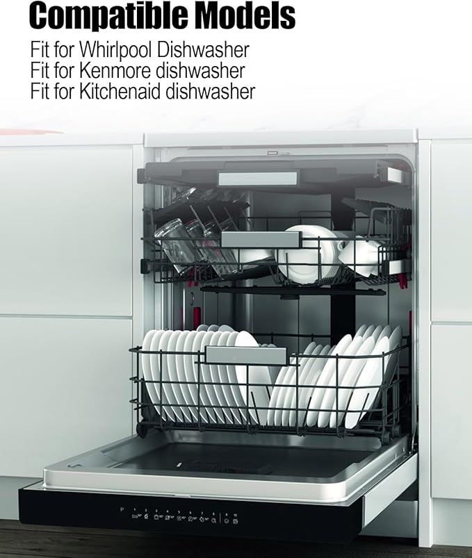 13Pcs Dishwasher Top Rack Part W10350375 and Adjuster Housing W10195372 Fit for Whirlpool Kenmore KitchenAid Dishwasher, Replace W10712395 W10195840 1872228 W10195839 WPW10195839 W10508950 W10250160