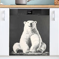 Dishwasher Magnet Cover, Polar Bear Magnet Sticker Fridge Panel Decal for Home Kitchen Decor, 23x26in