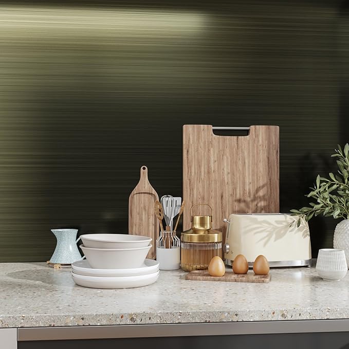 CRE8TIVE Bronze Black Stainless Steel Contact Paper Self Adhesive 24"x118" Wide Brushed Metallic Wallpaper Stick and Peel Rust Resistant Vinyl Roll for Kitchen Refrigerator Dishwasher Stove Appliances