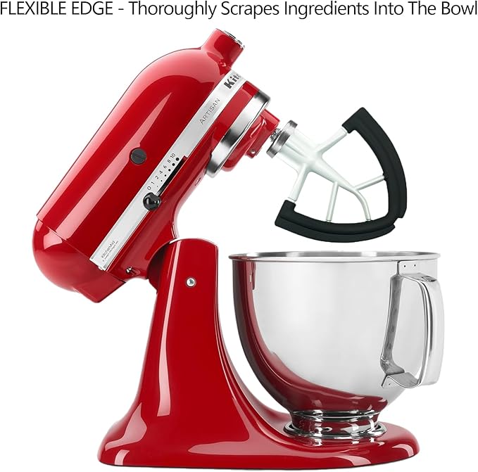 Flex Edge Beater for KitchenAid 4.5/5 QT Tilt Head Stand Mixer Fits 4.5-5 Quart Bowls,With Silicone Edges For Kitchen Aid Accessories and Attachments,Black