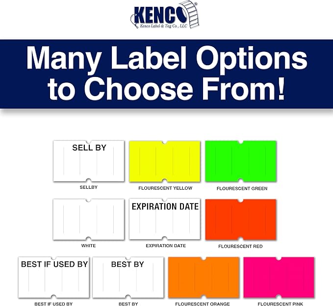 Kenco BK 1 Line Price Gun Kit - Includes 6,000 Labels, 2 Ink Rollers, Label Scraper - 8 Digit Labeler for Pricing, Dating, and Coding (BK-1 KIT 32,000 Labels)
