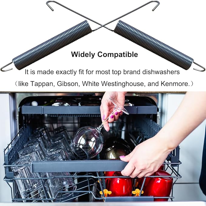 2 Pack 154430501 Dishwasher Door Spring for Frigidaire, Kenmore, Crosley, Westinghouse, Gibson, Tappan, Uni, and Kelvinator Dishwasher Compatible AP3363442 154345901 1014399 154226001 154226002