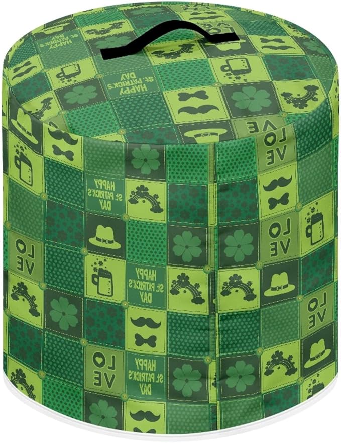 Green Hat Floral Print Kitchen Appliance Cover,St. Patrick's Day Theme Pressure Cooker Cover 3 Quart Dust Cover for Air fryer/Rice Cooker/Oven/Toaster/Stand Mixer/Steamer