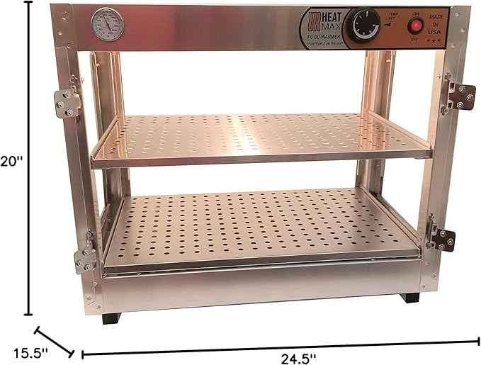 HeatMax 24x15x20 Commercial Food Warmer, Pizza, Pastry, Patty, Empanada, Catering, Concession, Fund Raising, Heated Display Case