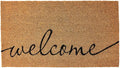 KANKUN Coco Coir Door Mat with Heavy Duty Backing, Welcome Doormat (17" x 30"), Doormat Entrance (Welcome1-1Pack)