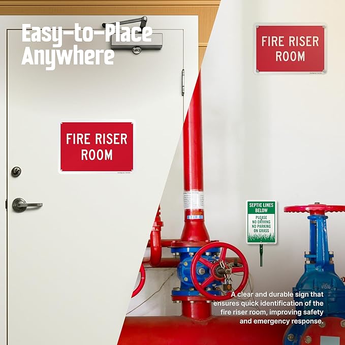 SmartSign "Fire Riser Room" Sign | 7" x 10" Aluminum