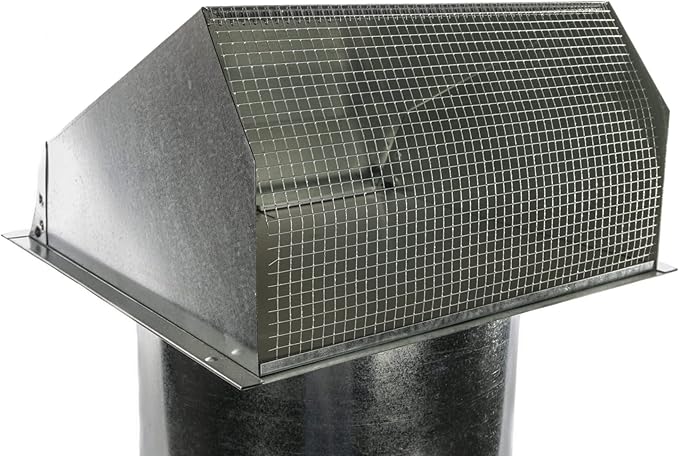 RDP Hooded Wall Vent with Screen and Damper (8 Inch, Galvanized)