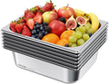 VEVOR 6 Pack Stainless Steam Hotel Pans, 1/2 Size Table Steam Pan, 4 Inch Deep Anti Jam Restaurant Supplies Reusable Rustproof Catering Storage for Home, Party, Restaurant, Hotel, Buffet